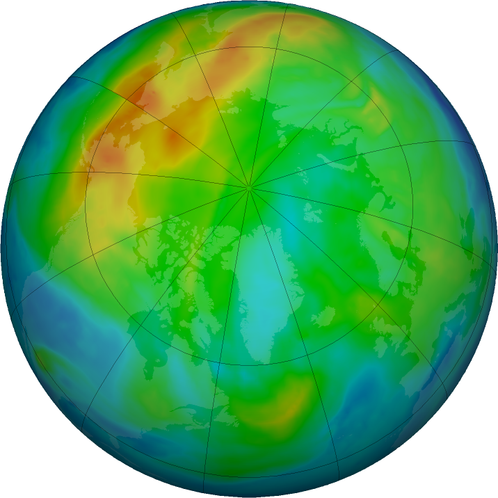 Arctic ozone map for 25 November 2022